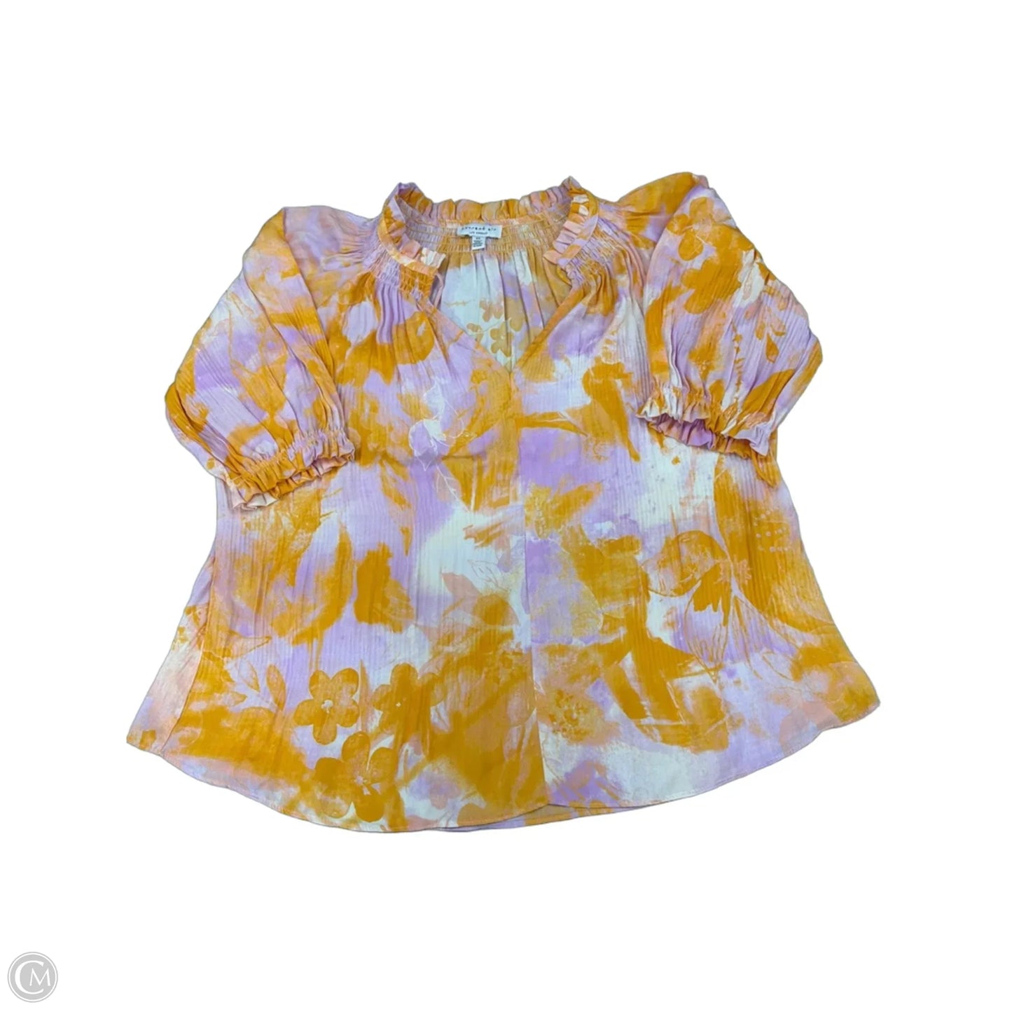 Top Short Sleeve By Current Air In Orange & Purple, Size: Xs
