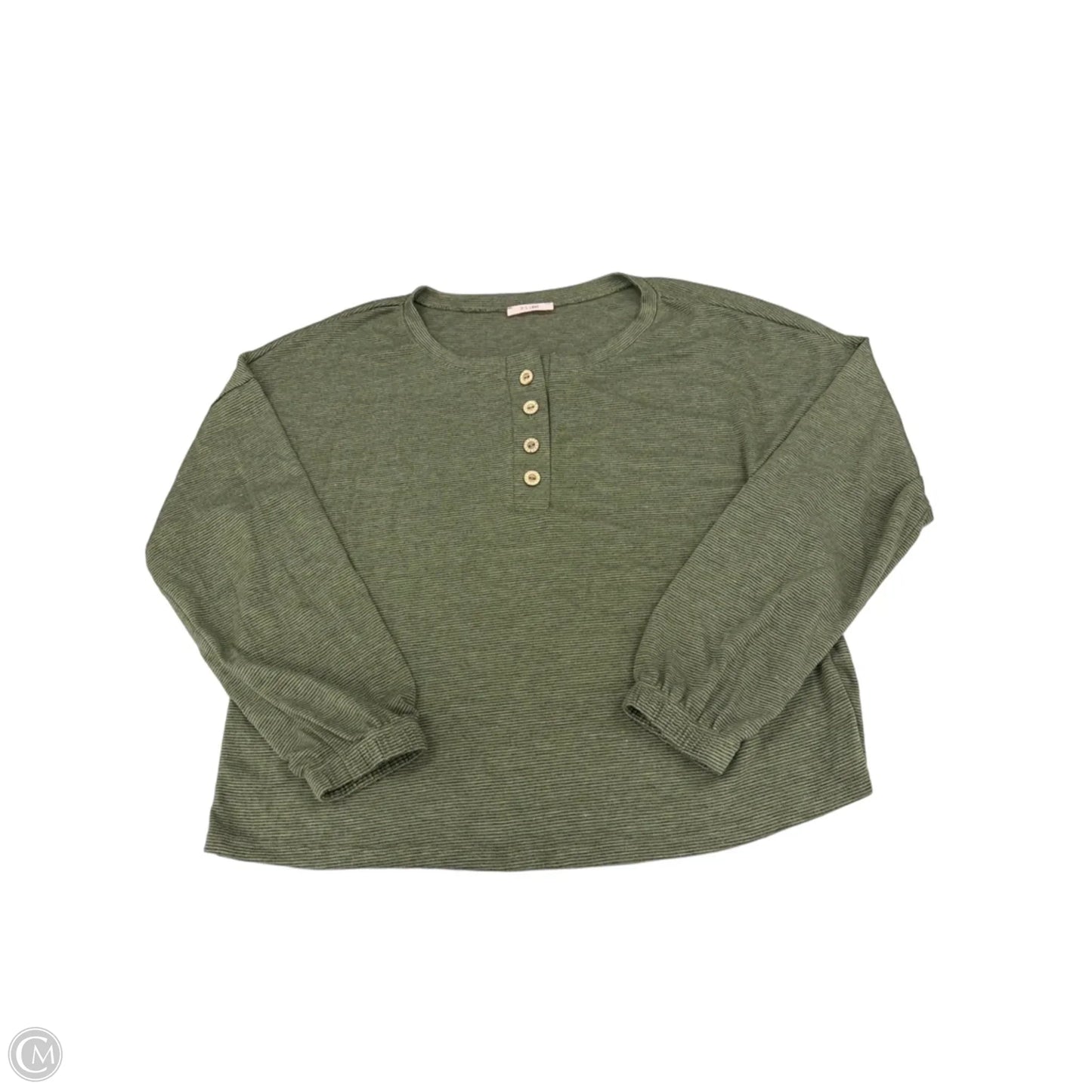 Top Long Sleeve By Cme In Green, Size: S