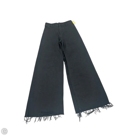 Jeans Wide Leg By Zara In Black Denim, Size: 4