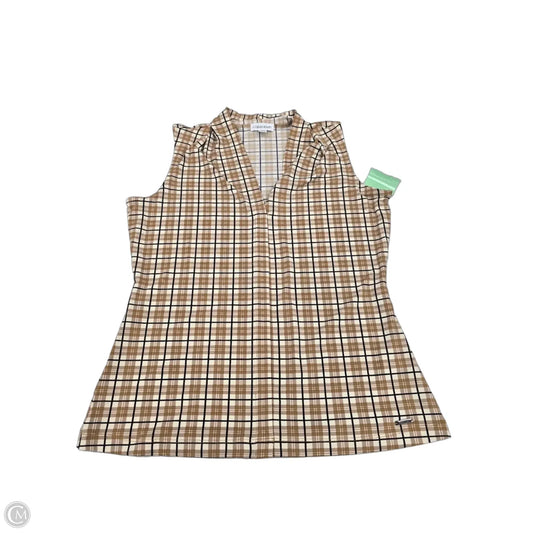 Top Sleeveless By Calvin Klein In Tan, Size: S