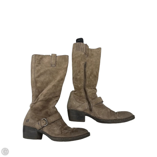 Boots Mid-calf Heels By Born In Tan, Size: 9.5