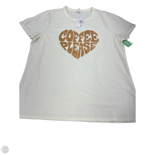 Top Short Sleeve By Maurices In Cream, Size: L