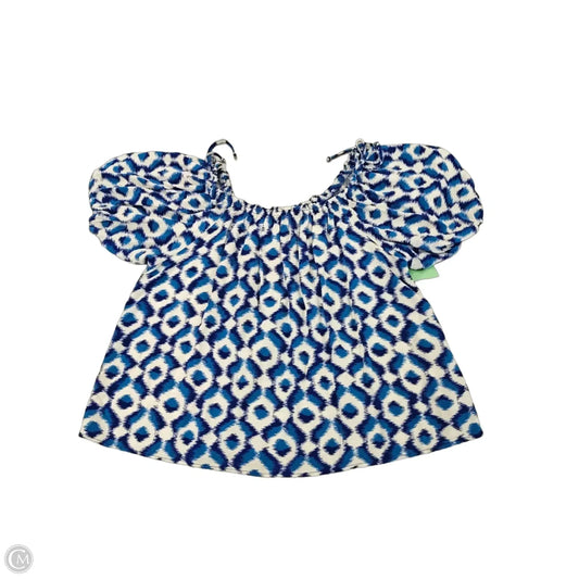 Top Short Sleeve By Knox Rose In Blue & White, Size: M
