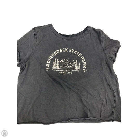 Top Short Sleeve By Anthropologie In Grey, Size: L