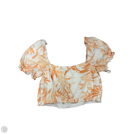Top Short Sleeve By Abercrombie And Fitch In Orange & White, Size: Xs