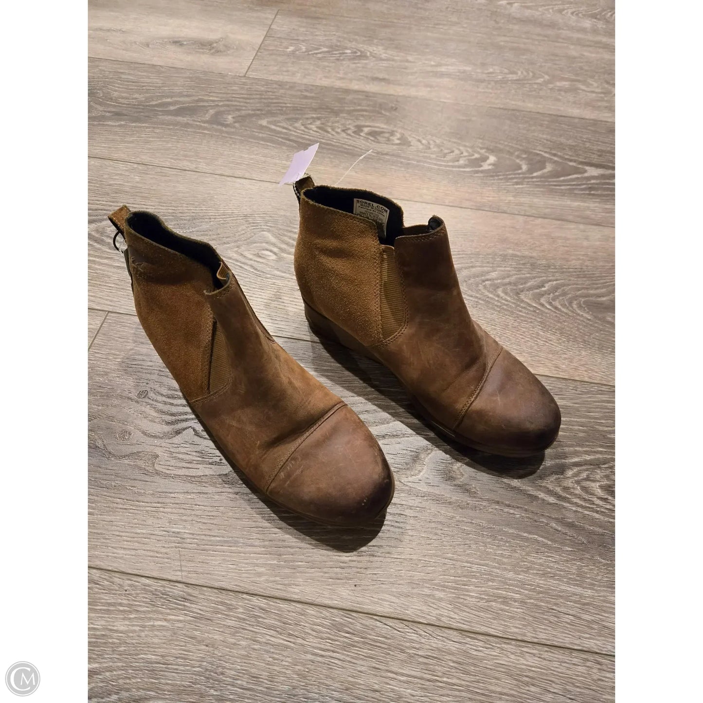 Boots Ankle Heels By Sorel In Brown, Size: 10.5