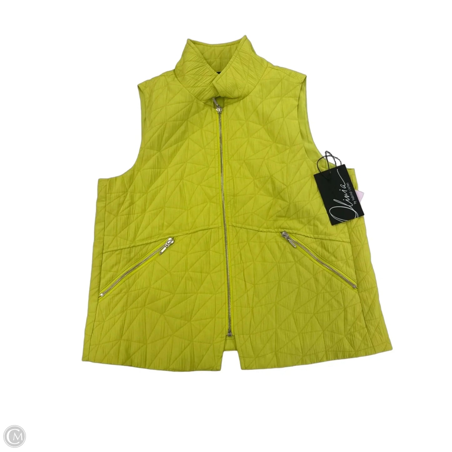 Vest Puffer & Quilted By Habitat In Chartreuse, Size: Xs