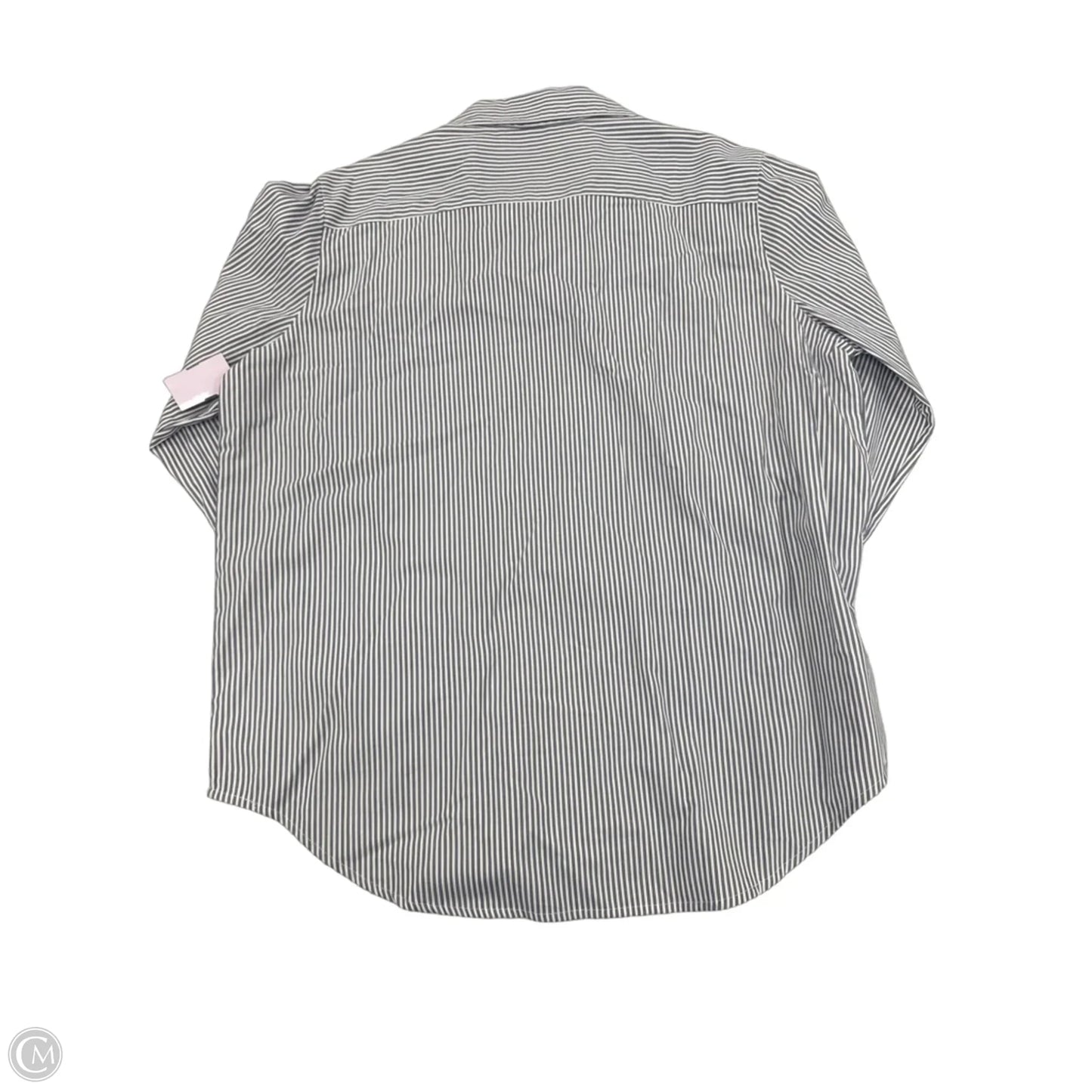Top Long Sleeve By Cme In Blue & White, Size: L