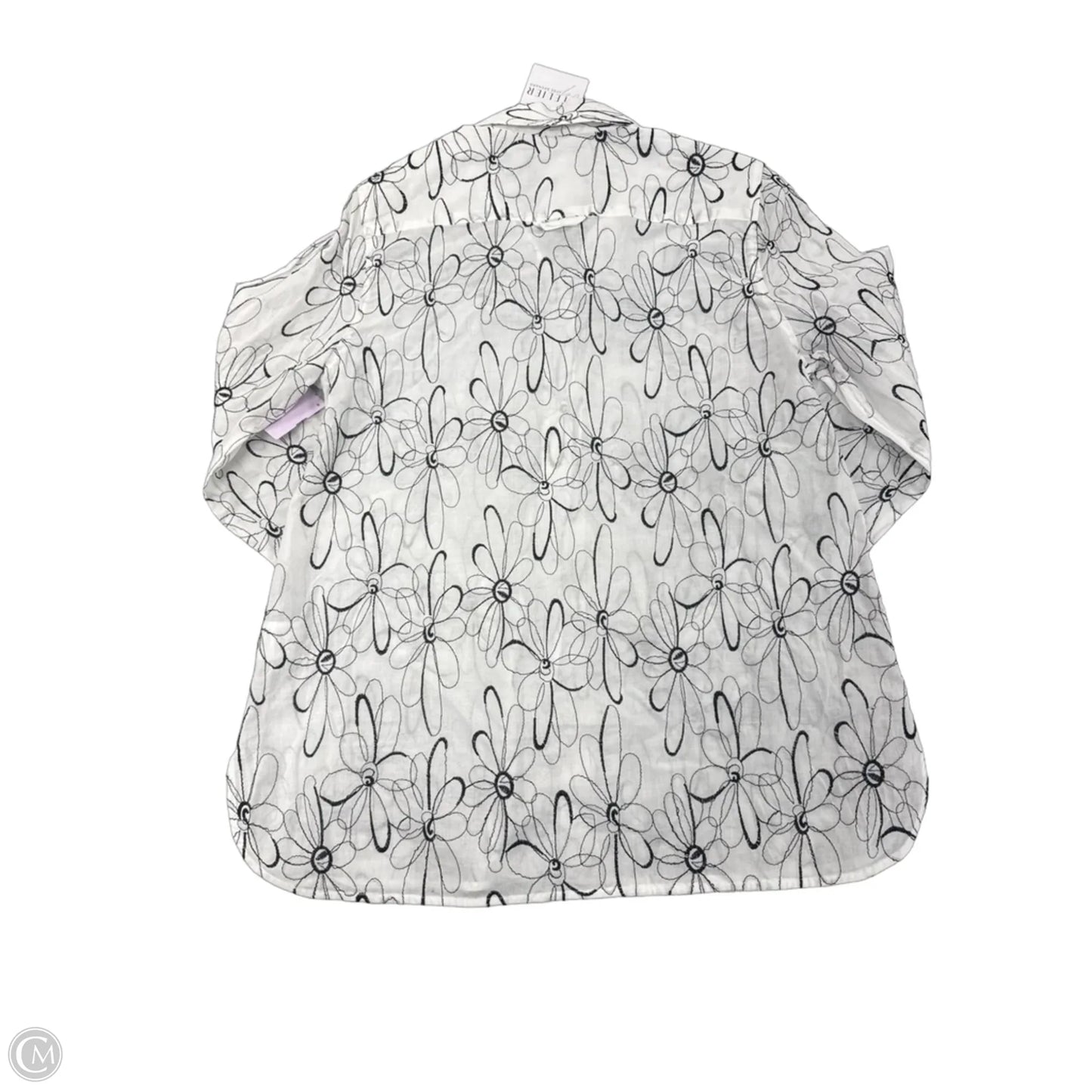 Top Long Sleeve By Atelier In Black & White, Size: M