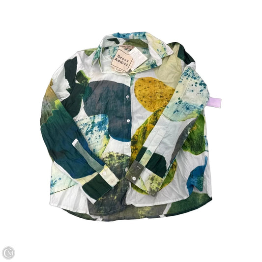 Top Long Sleeve By Cme In Blue & Green, Size: L