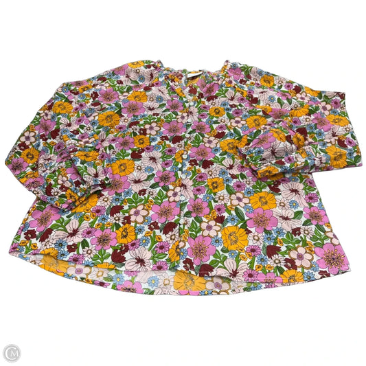 Top Long Sleeve By Cme In Floral Print, Size: M