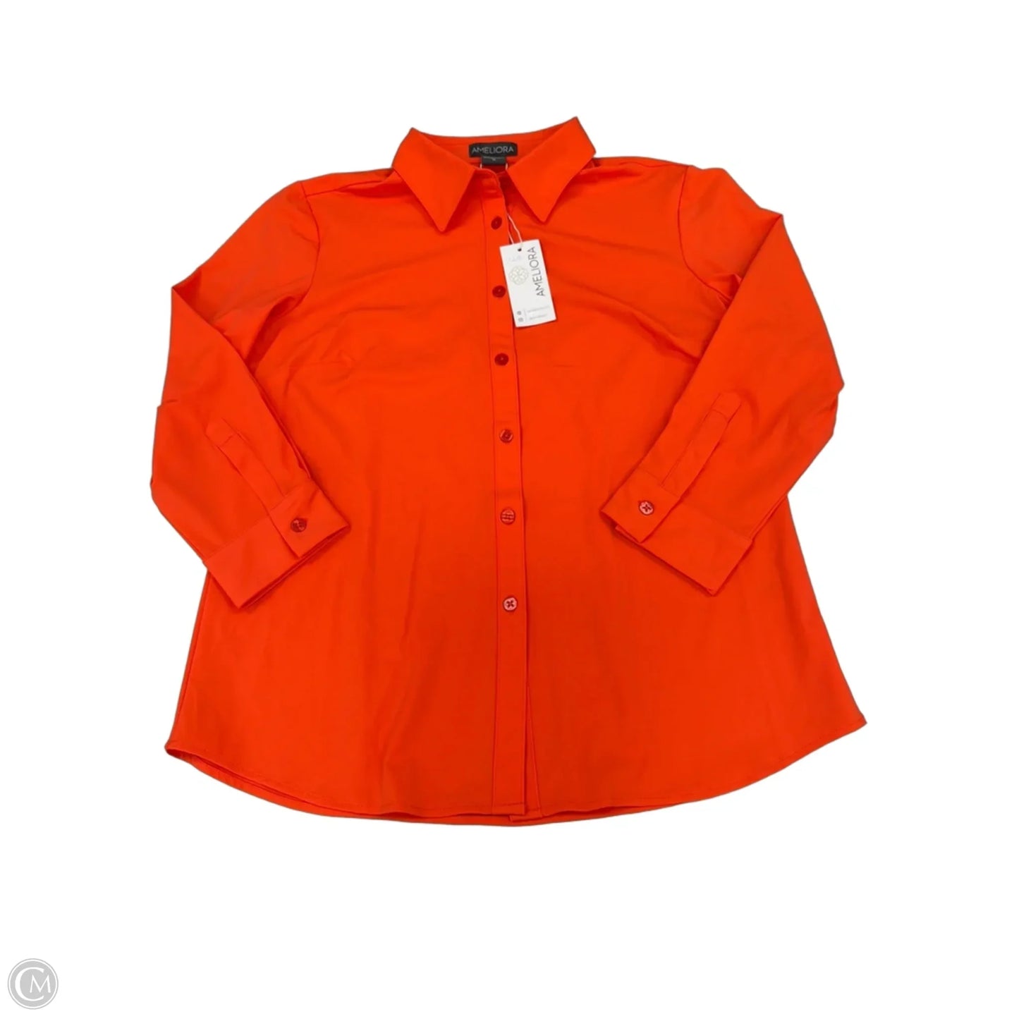 Top 3/4 Sleeve By Cme In Orange, Size: M