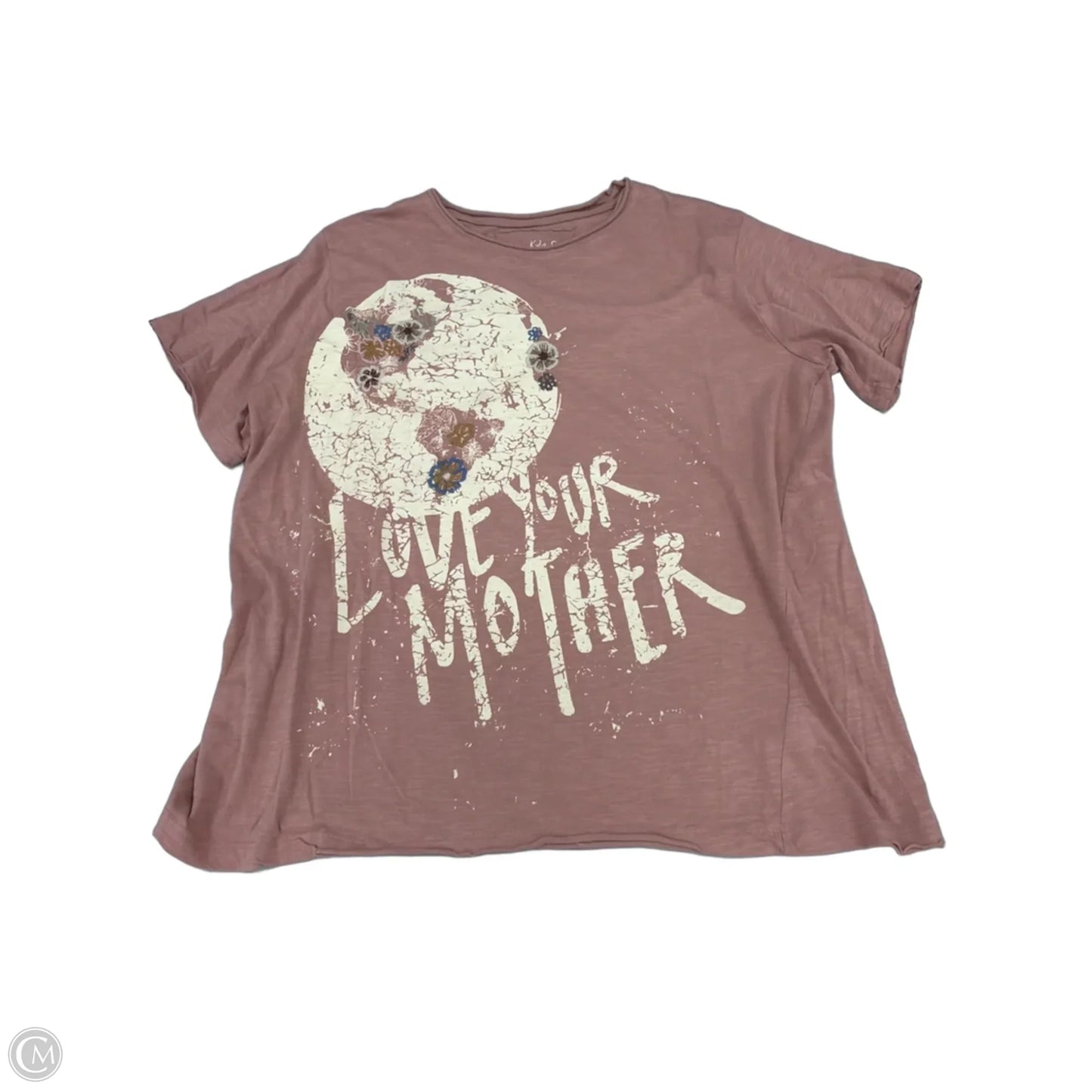 Top Short Sleeve By Cme In Mauve, Size: L