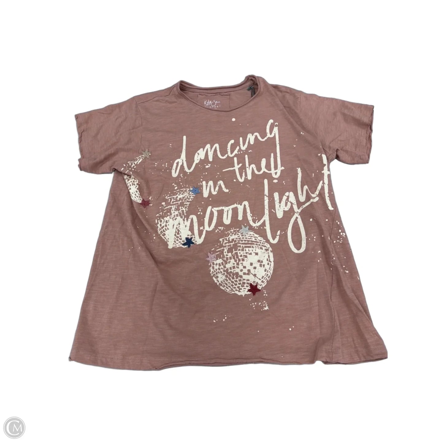 Top Short Sleeve By Cme In Taupe, Size: M