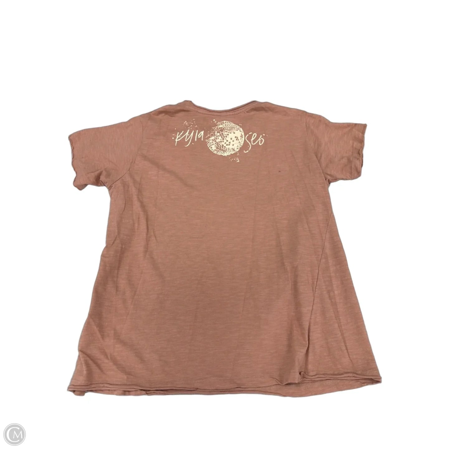 Top Short Sleeve By Cme In Taupe, Size: M