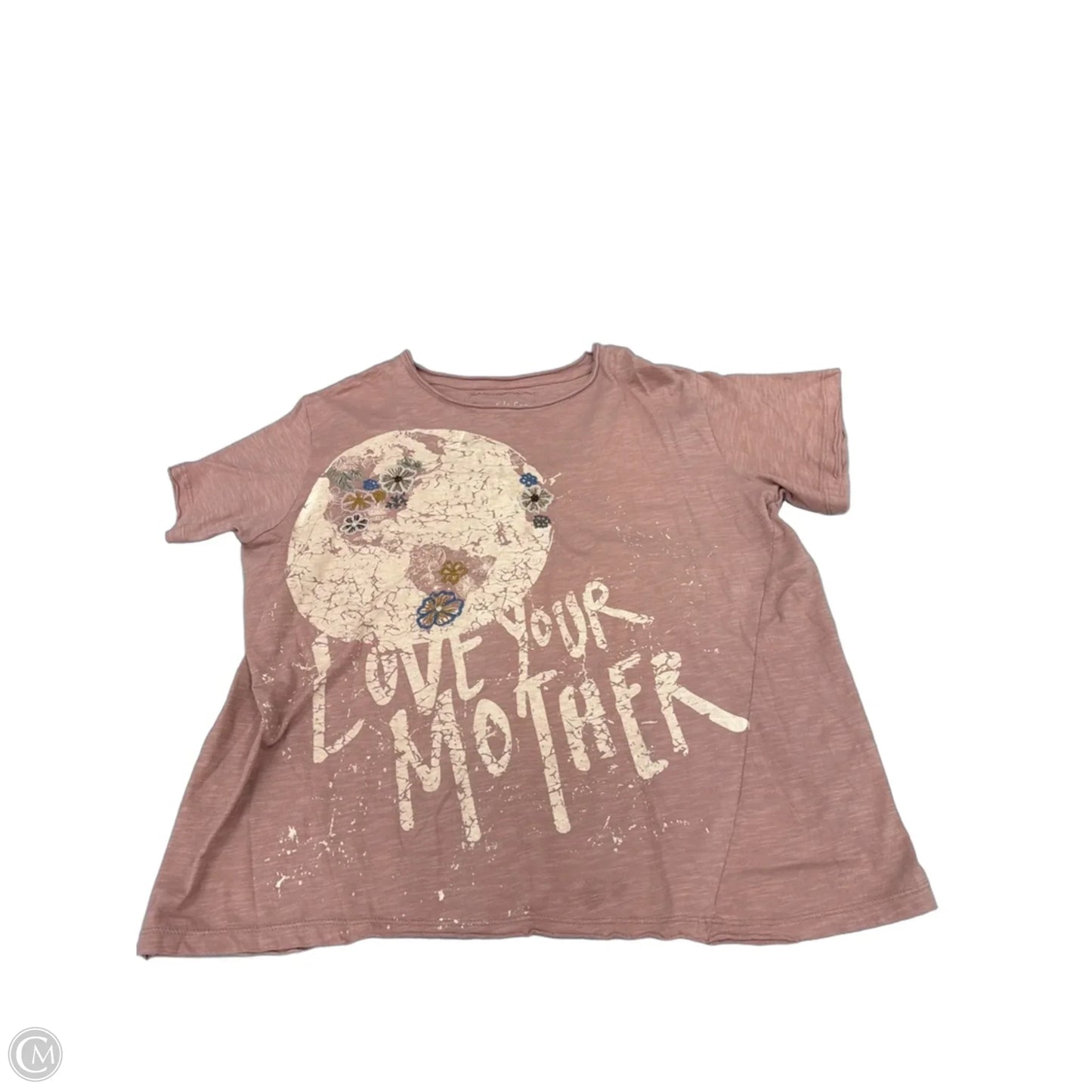 Top Short Sleeve By Cme In Taupe, Size: S