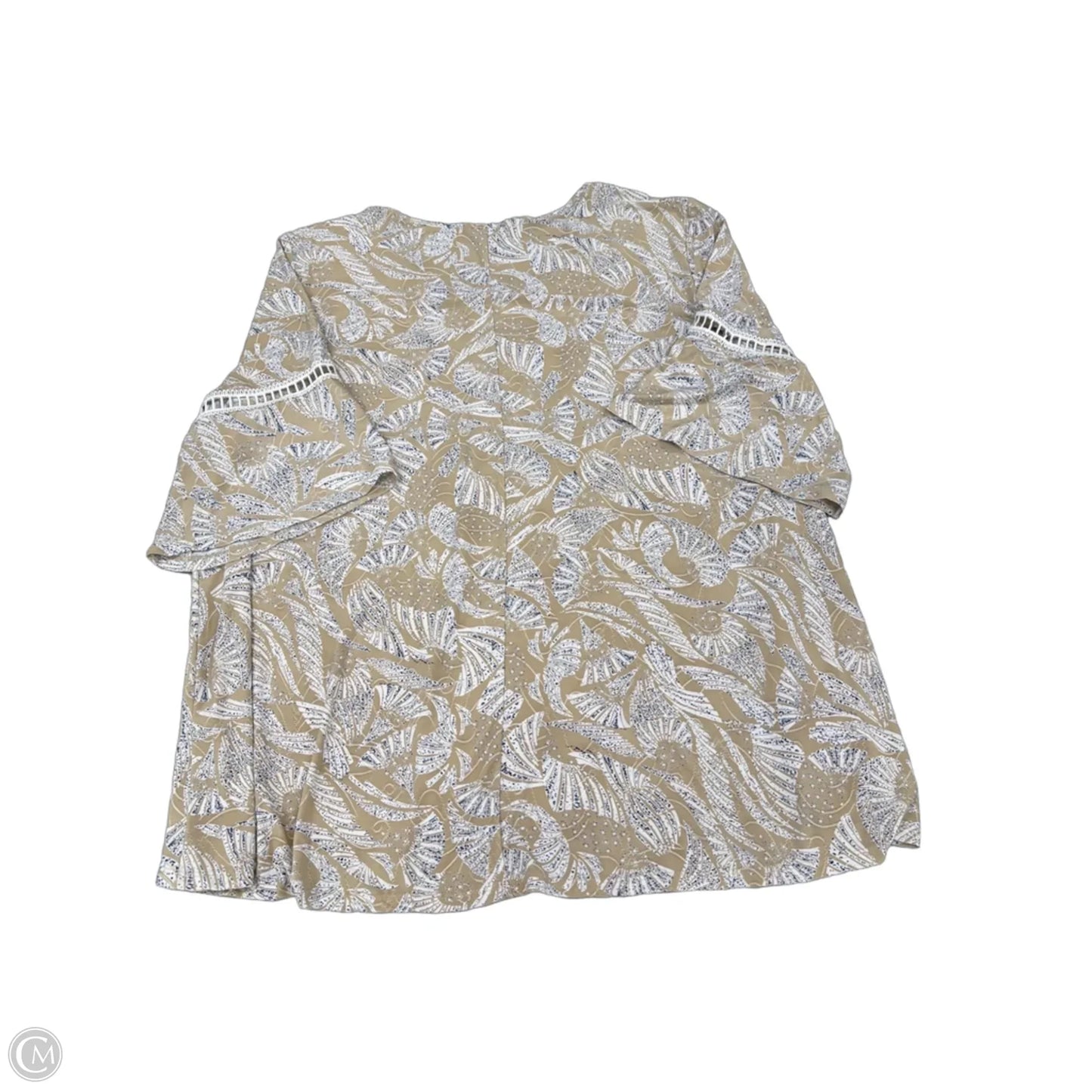 Top Short Sleeve By Cme In Beige, Size: 1x