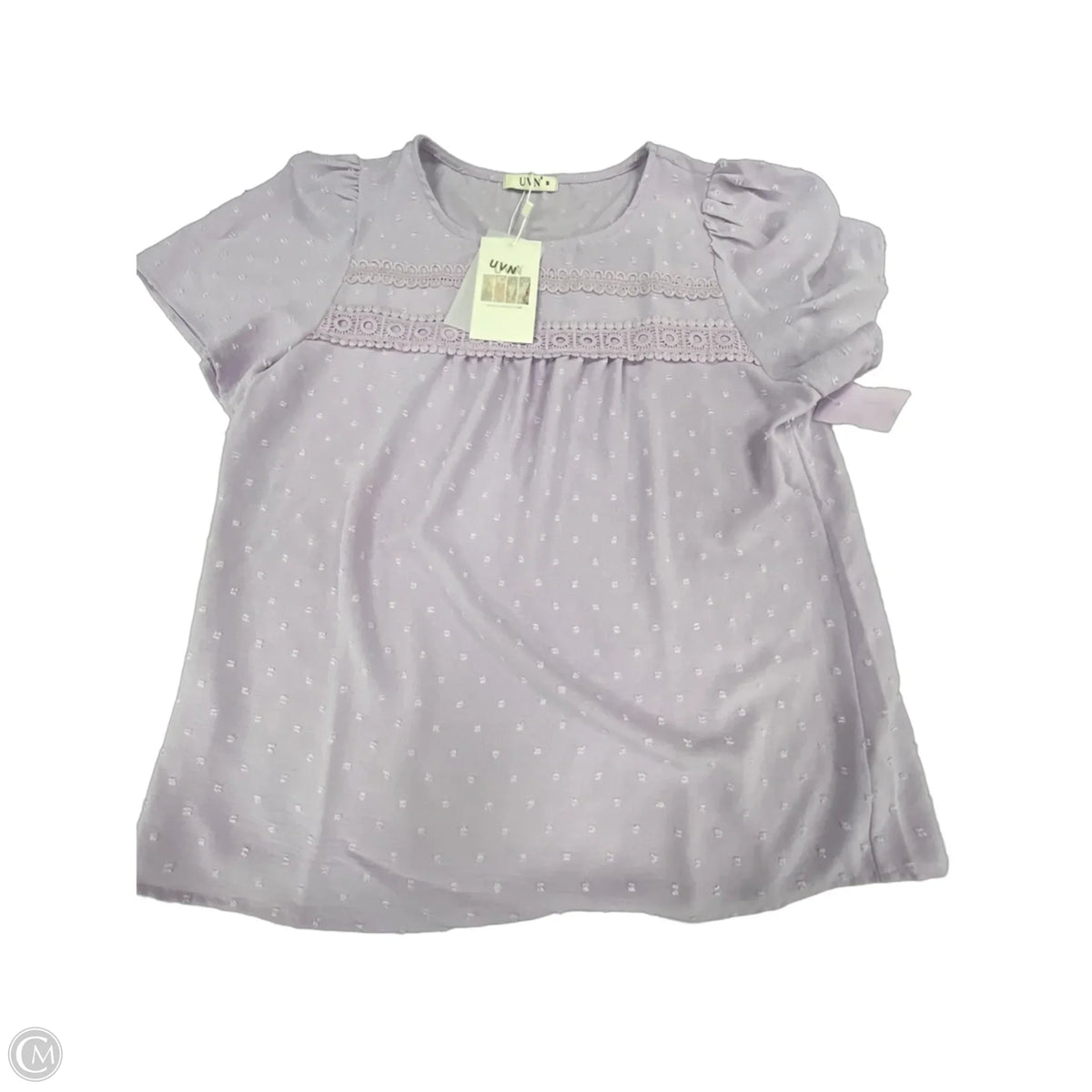 Top Short Sleeve By Cme In Purple, Size: M