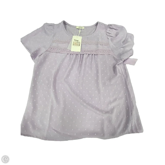 Top Short Sleeve By Cme In Purple, Size: M