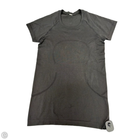 Athletic Top Short Sleeve By Lululemon In Black, Size: 6