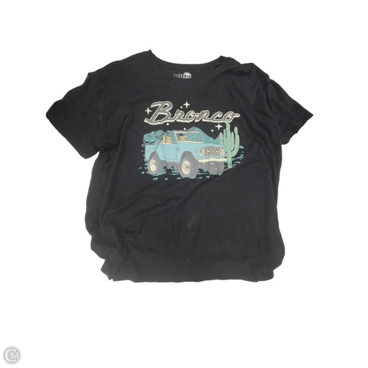 Top Short Sleeve Basic By Time And Tru In Black, Size: Xxxl