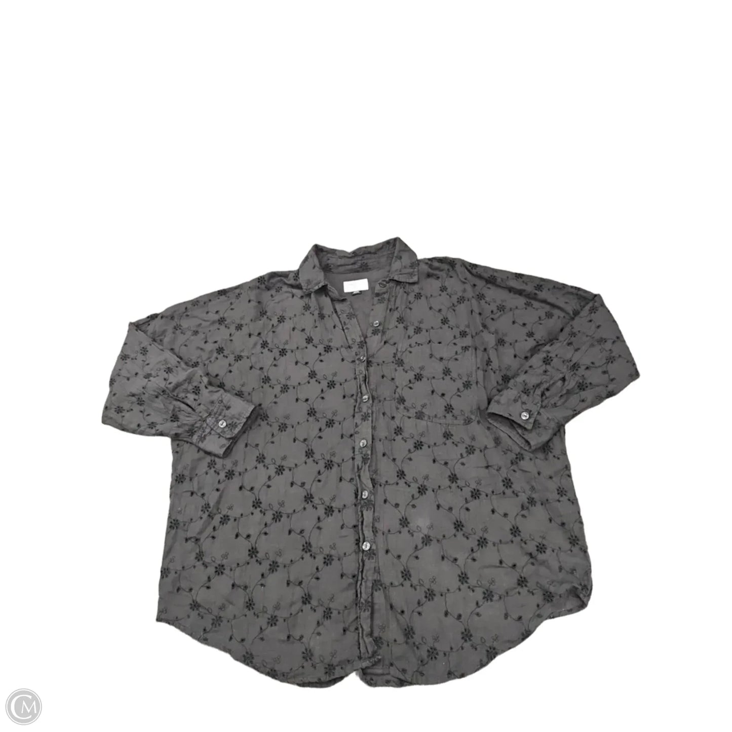 Top Long Sleeve By American Eagle In Grey, Size: S