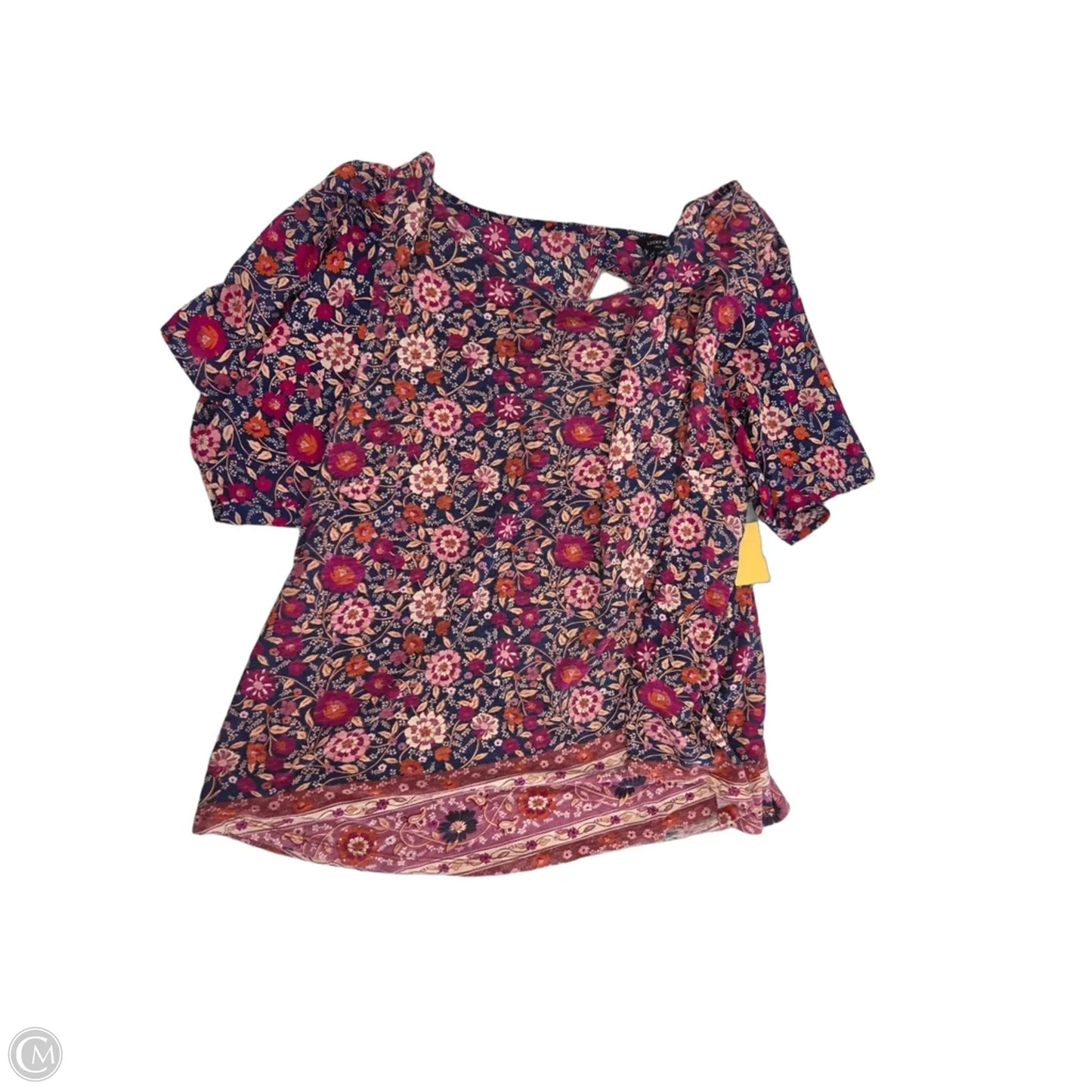 Top Short Sleeve By Lucky Brand In Floral Print, Size: 3x