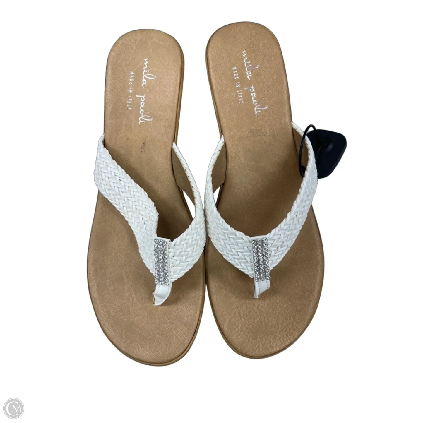 Sandals Flip Flops By Cme In Tan & White, Size: 6.5