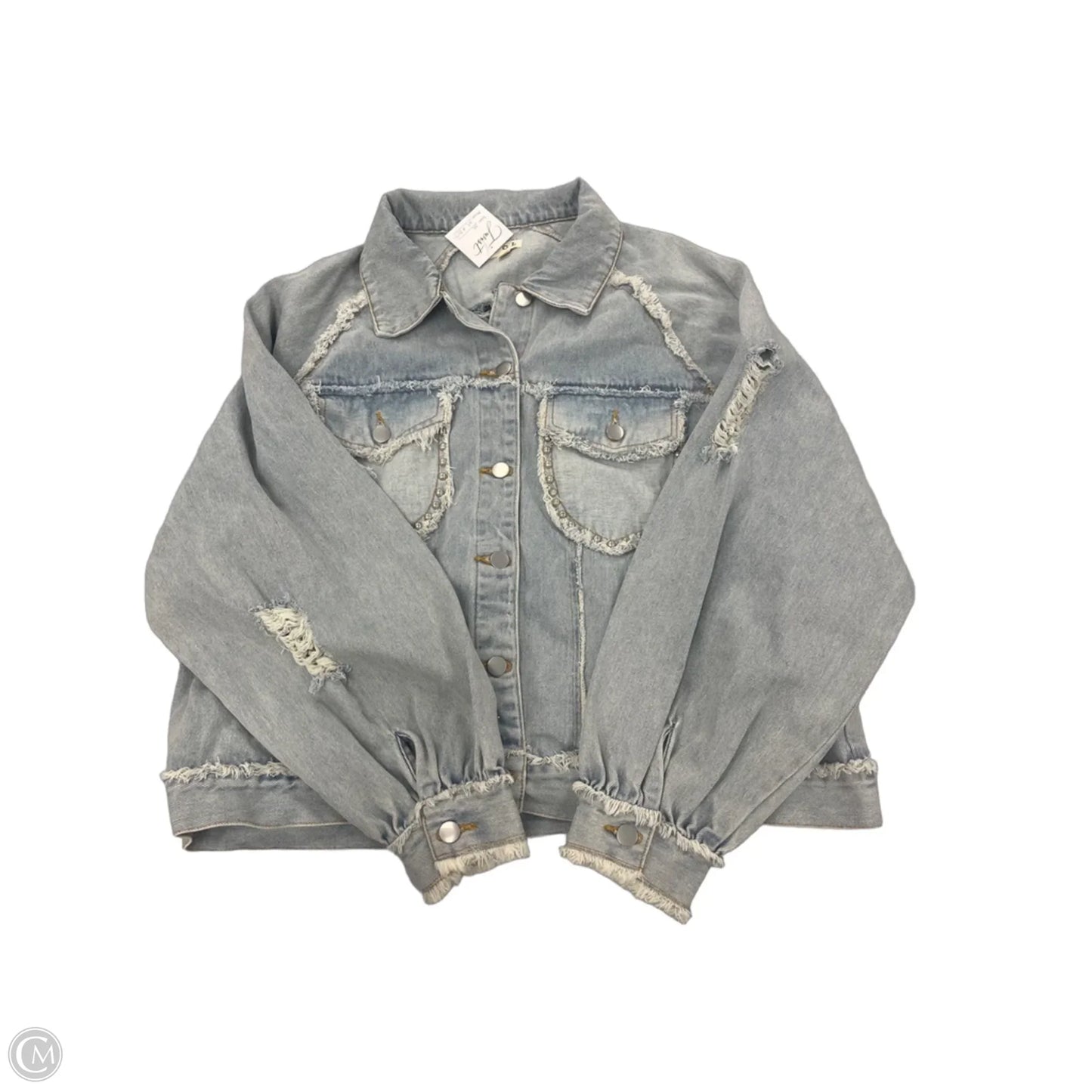 Jacket Denim By Pol In Blue Denim, Size: M