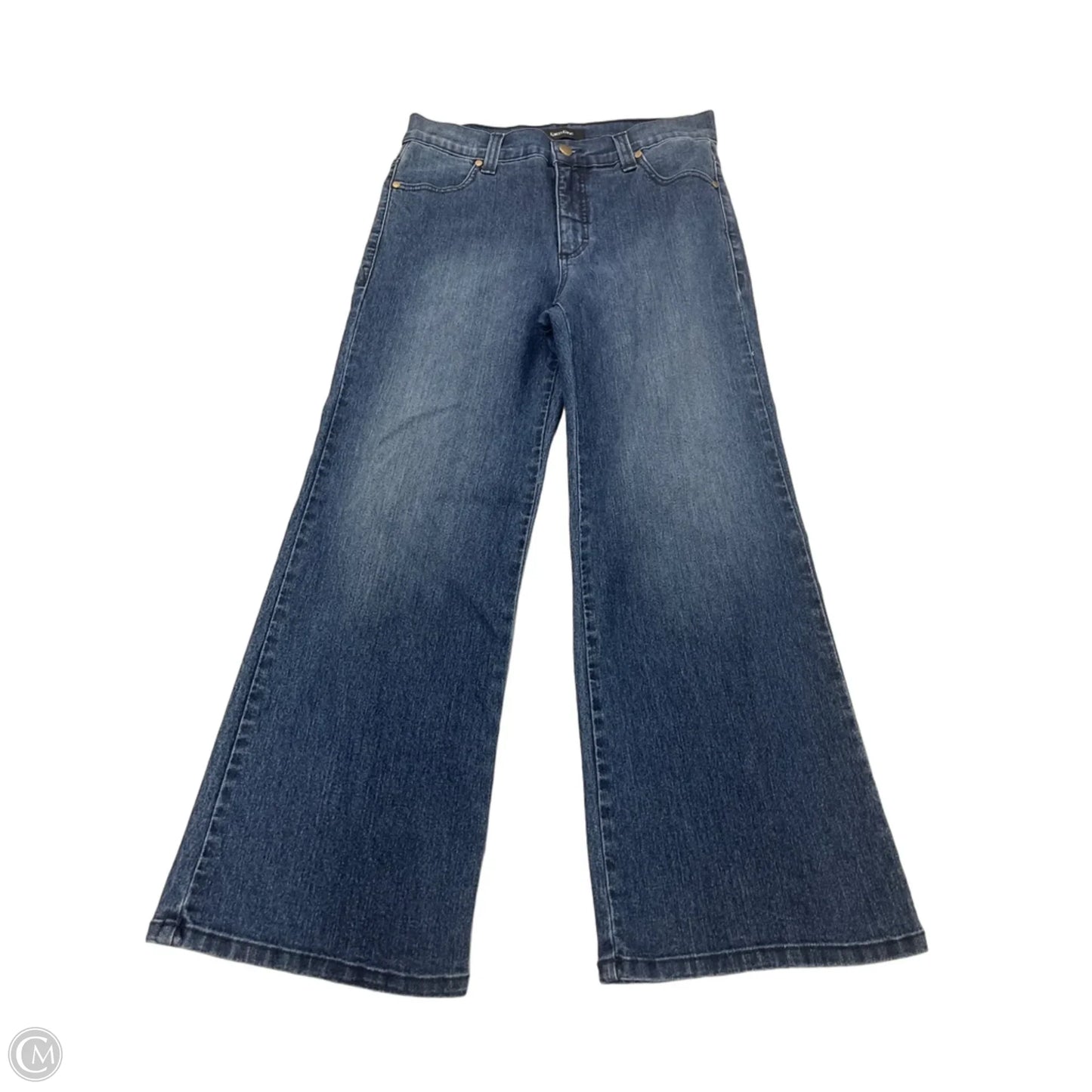 Jeans Wide Leg By Karen Kane In Blue Denim, Size: 8