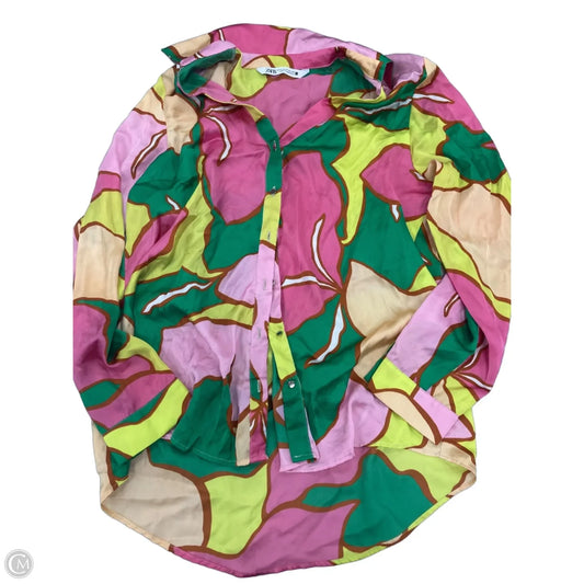 Top Long Sleeve By Zara In Multi-colored, Size: M