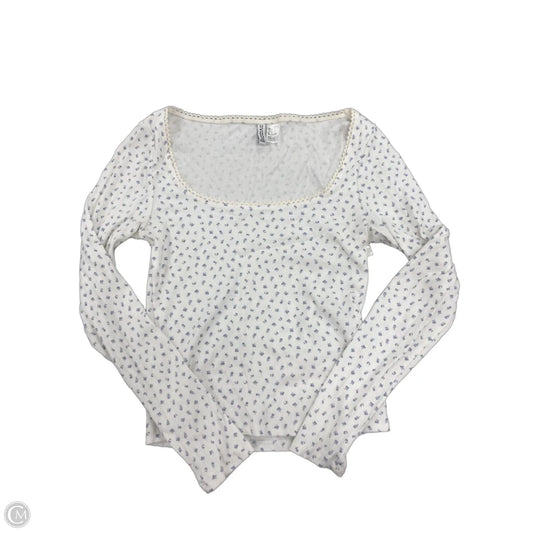 Top Long Sleeve By Divided In Floral Print, Size: L