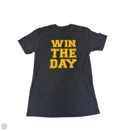 Top Short Sleeve By Cme In Black & Gold, Size: S