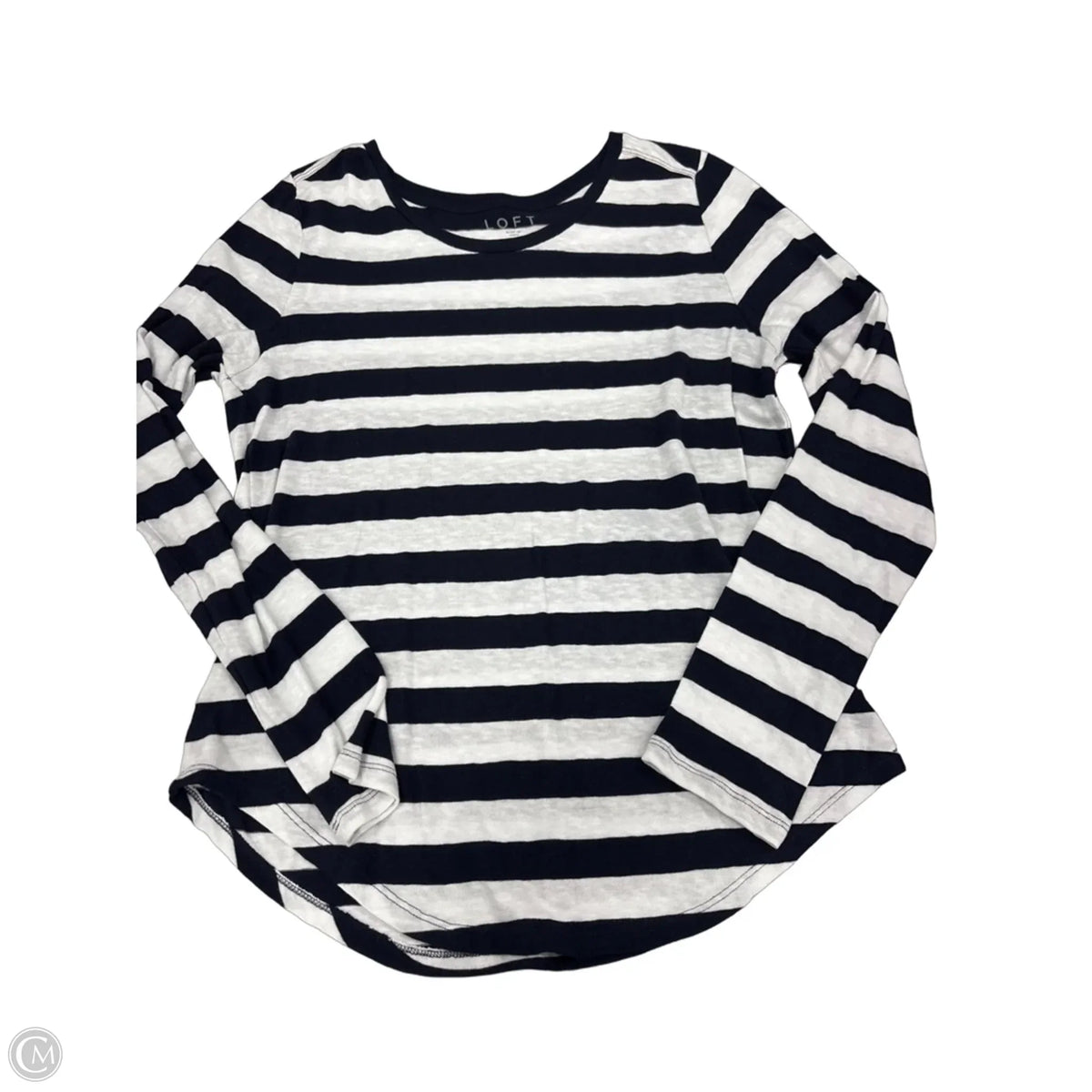 Top Long Sleeve By Loft In Striped Pattern, Size: L