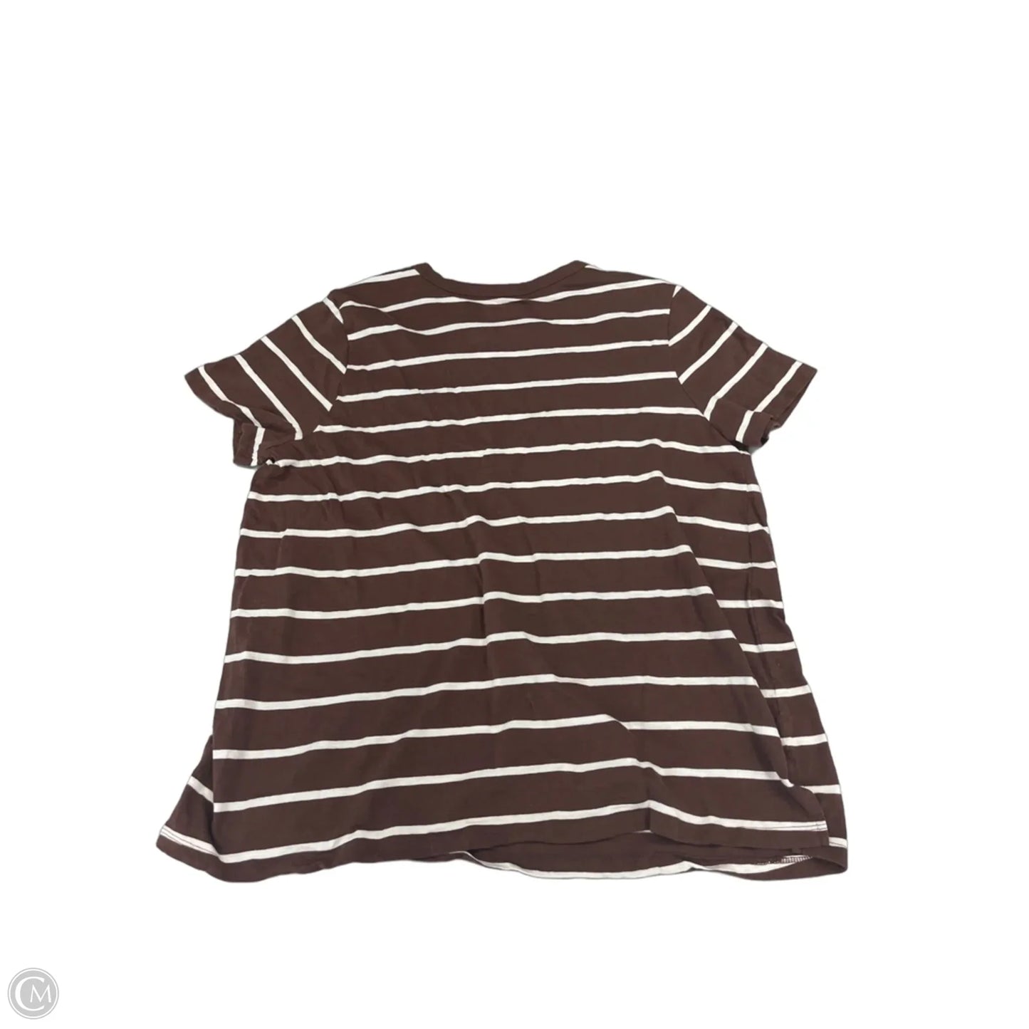 Top Short Sleeve By Maurices In Brown & Cream, Size: 1x