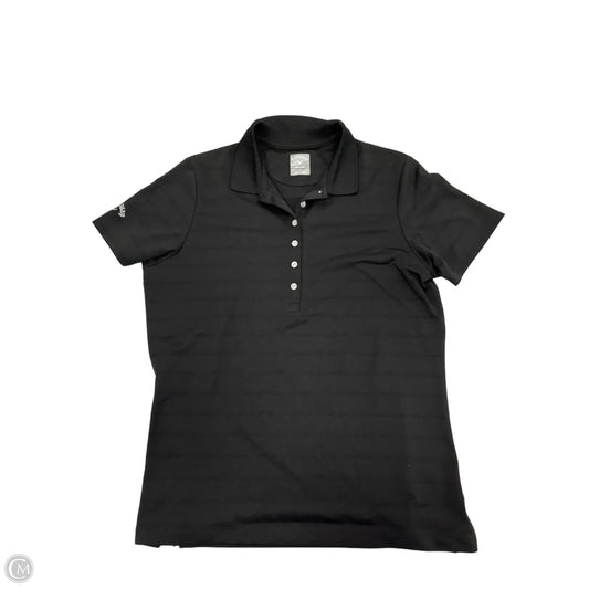 Athletic Top Short Sleeve By Callaway In Black, Size: M