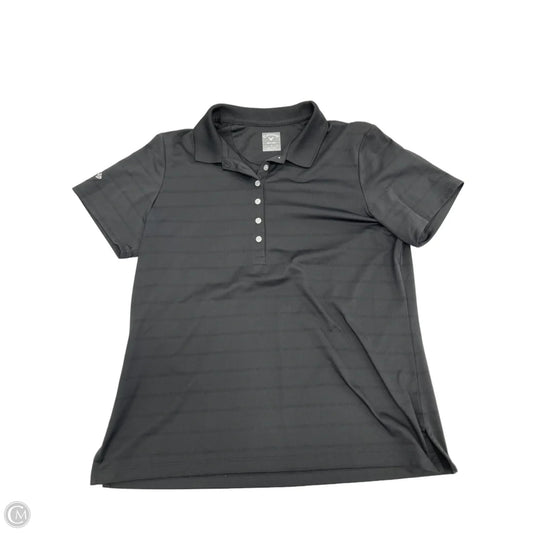 Athletic Top Short Sleeve By Callaway In Black, Size: L