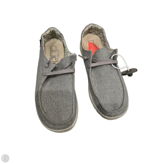Shoes Flats By Hey Dude In Silver, Size: 11