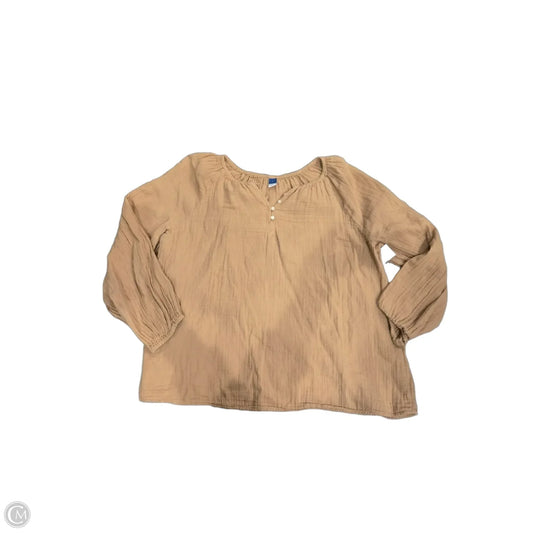 Top Long Sleeve By Old Navy In Tan, Size: L