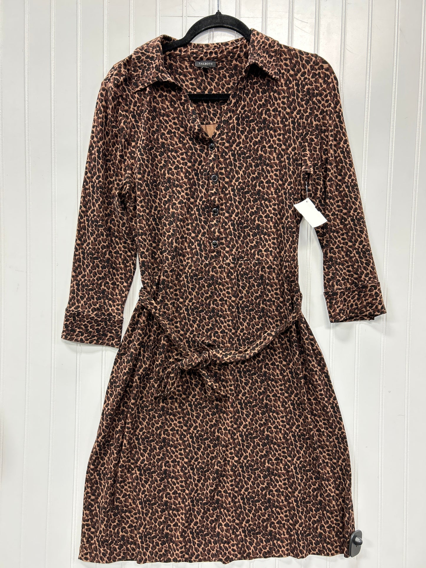 Dress Casual Midi By Talbots In Brown, Size:L