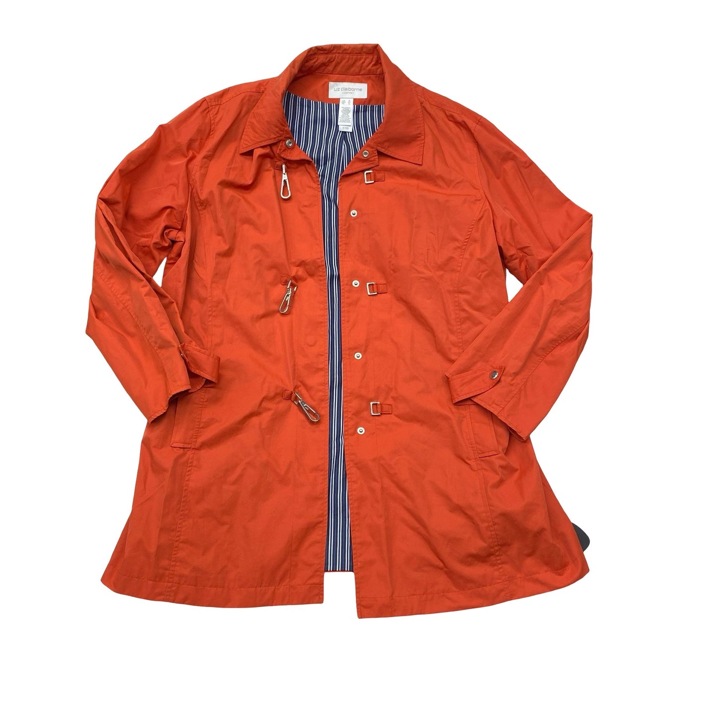 Coat Trench Coat By Liz Claiborne In Orange, Size:Xl