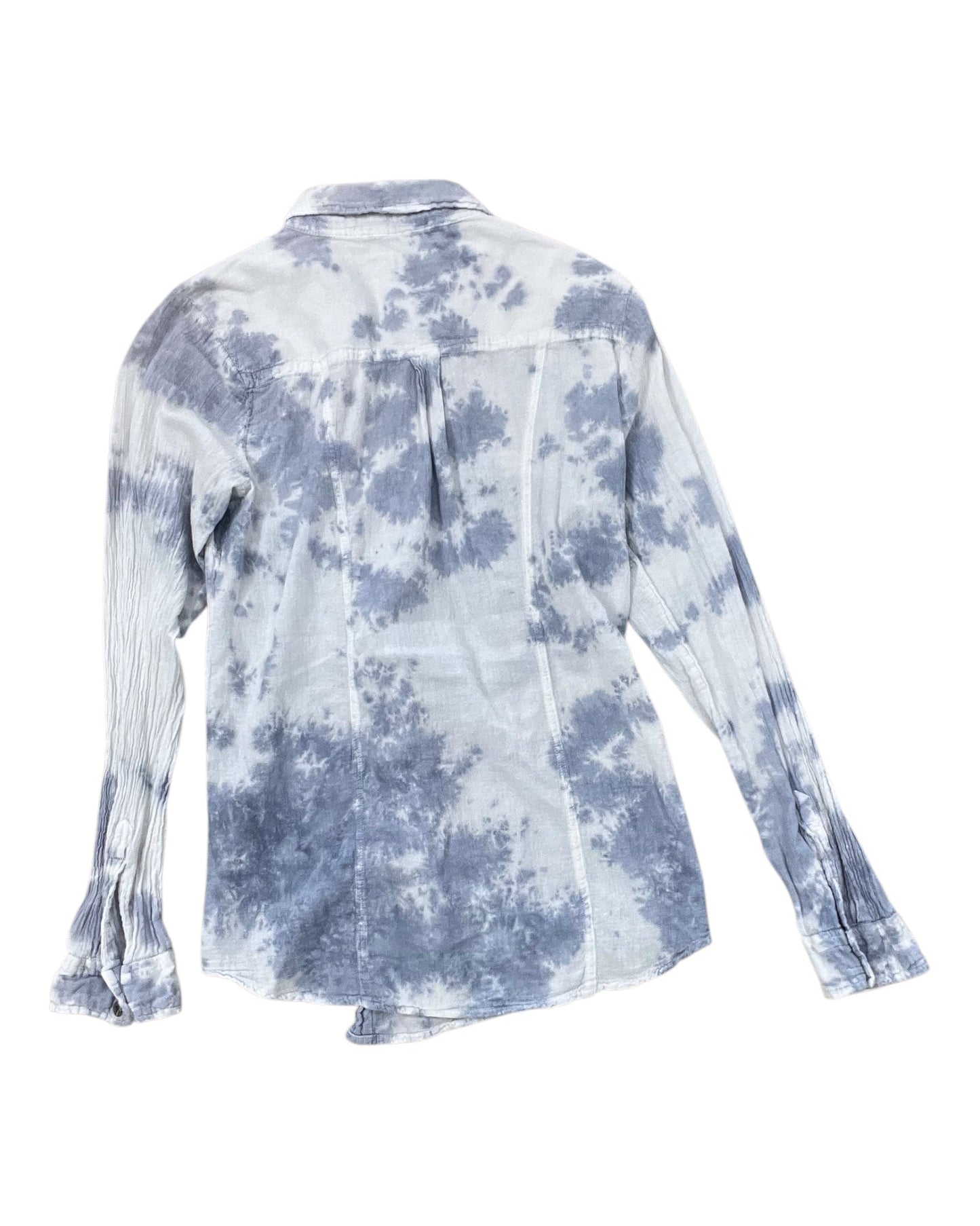 Blouse Ls By Ruff Hewn In Blue & White, Size:S
