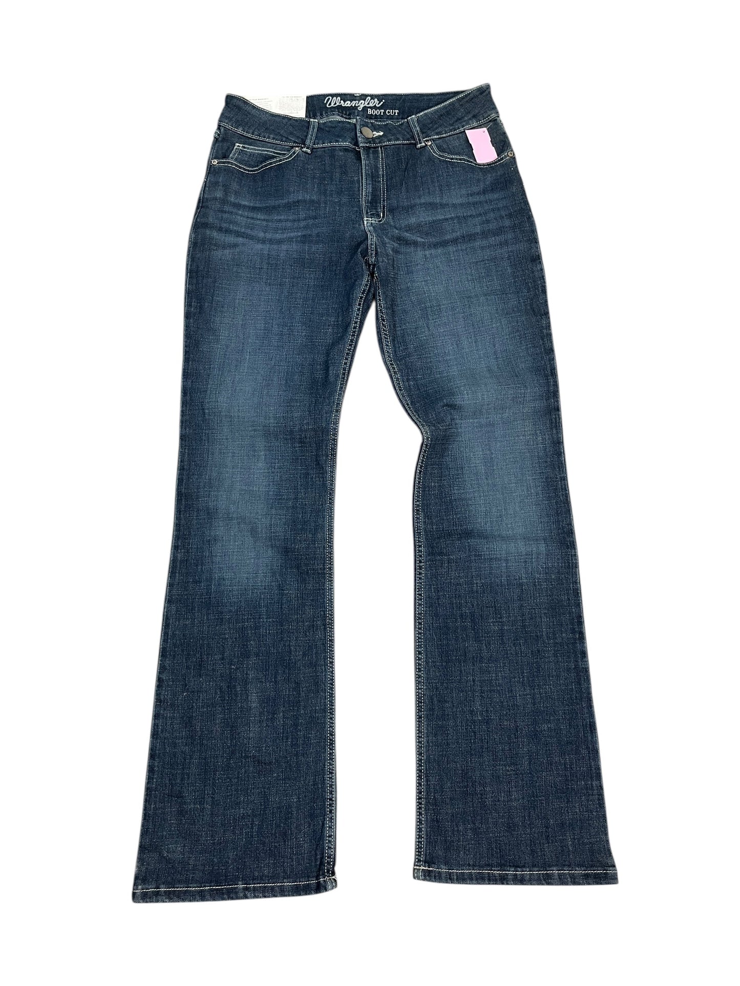 Jeans Boot Cut By Wrangler In Blue Denim, Size:12