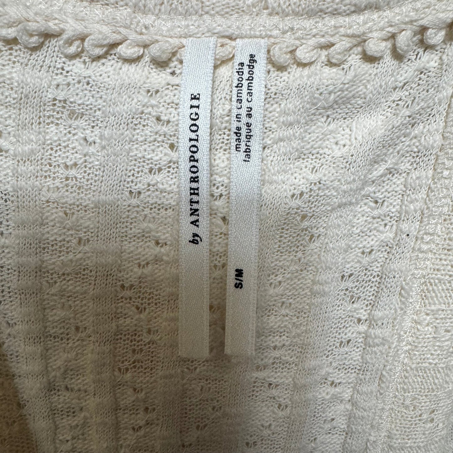 Sweater Cardigan By Anthropologie In Cream, Size: S/M