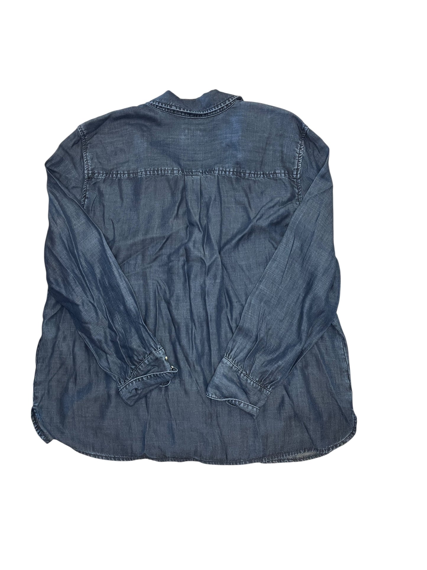 Blouse Ls By Chicos In Blue Denim, Size:2X