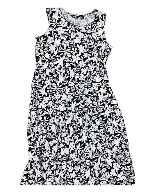 Dress Casual Maxi By Lands End In Black & White, Size:Xl