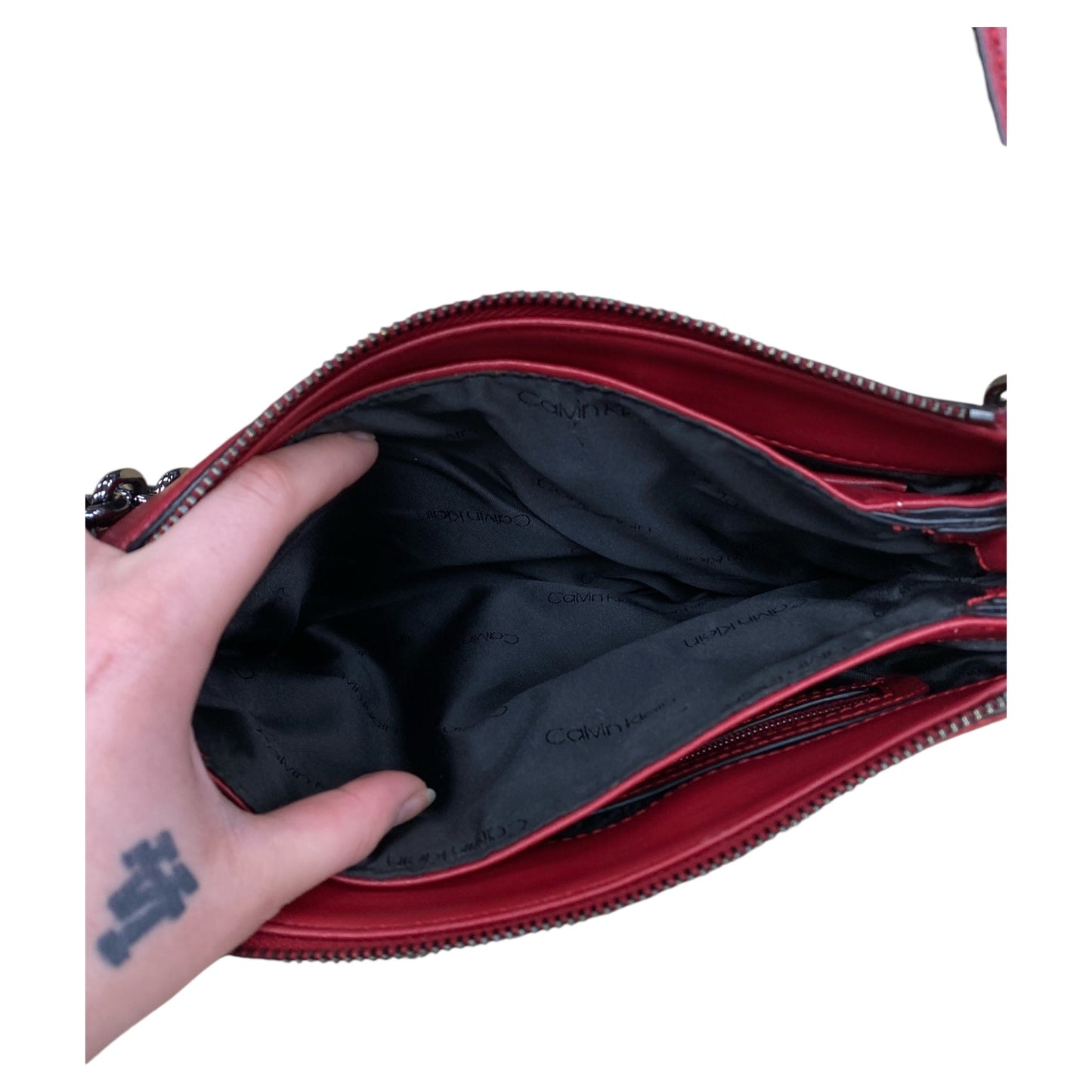 Handbag By Calvin Klein In Red, Size:Medium