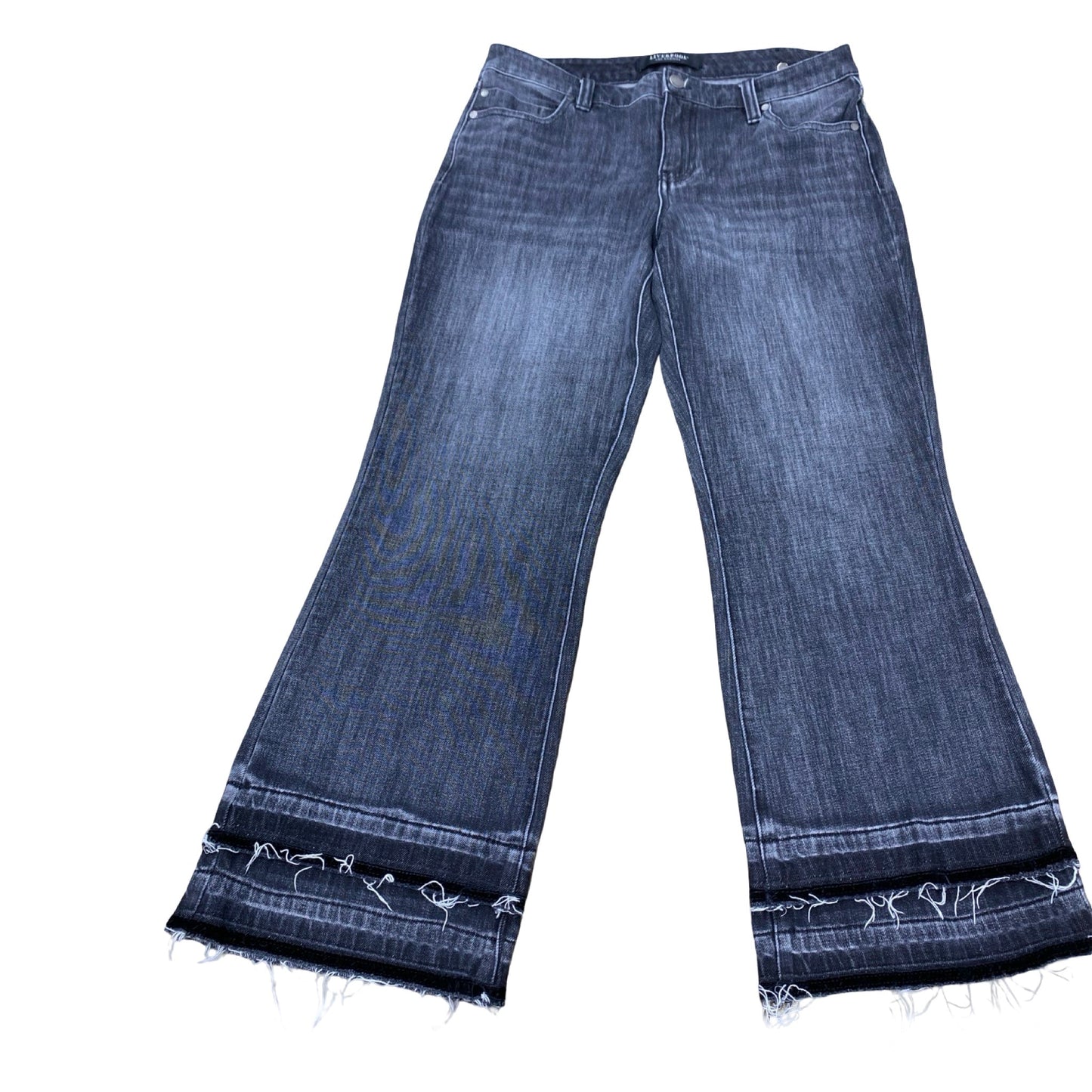 Jeans Straight By Liverpool In Grey Denim, Size:10