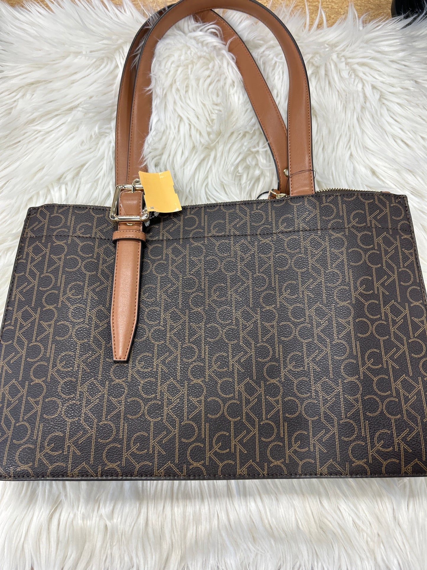 Handbag By Calvin Klein In Brown, Size:Large