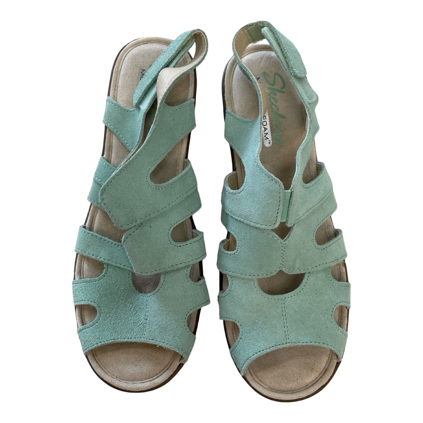 Shoes Heels Wedge By Skechers In Teal, Size:7.5
